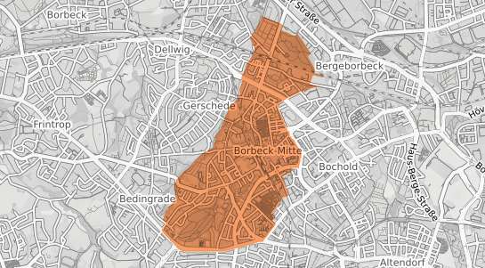 Mietspiegelkarte Essen Borbeck Mitte